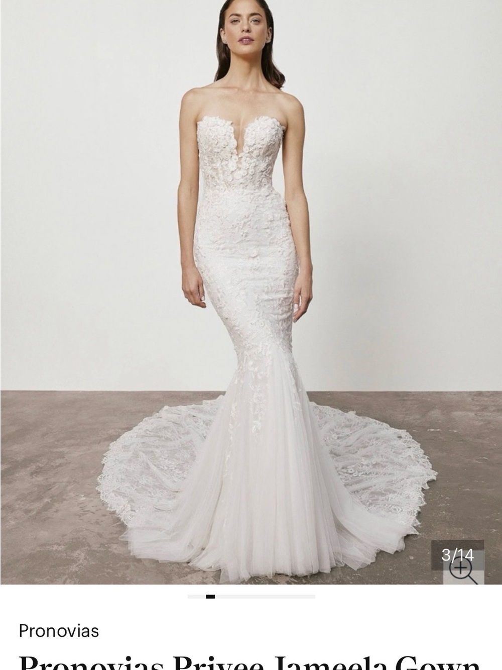 NWT Pronovias Strapless Jameela Wedding Gown in Ivory